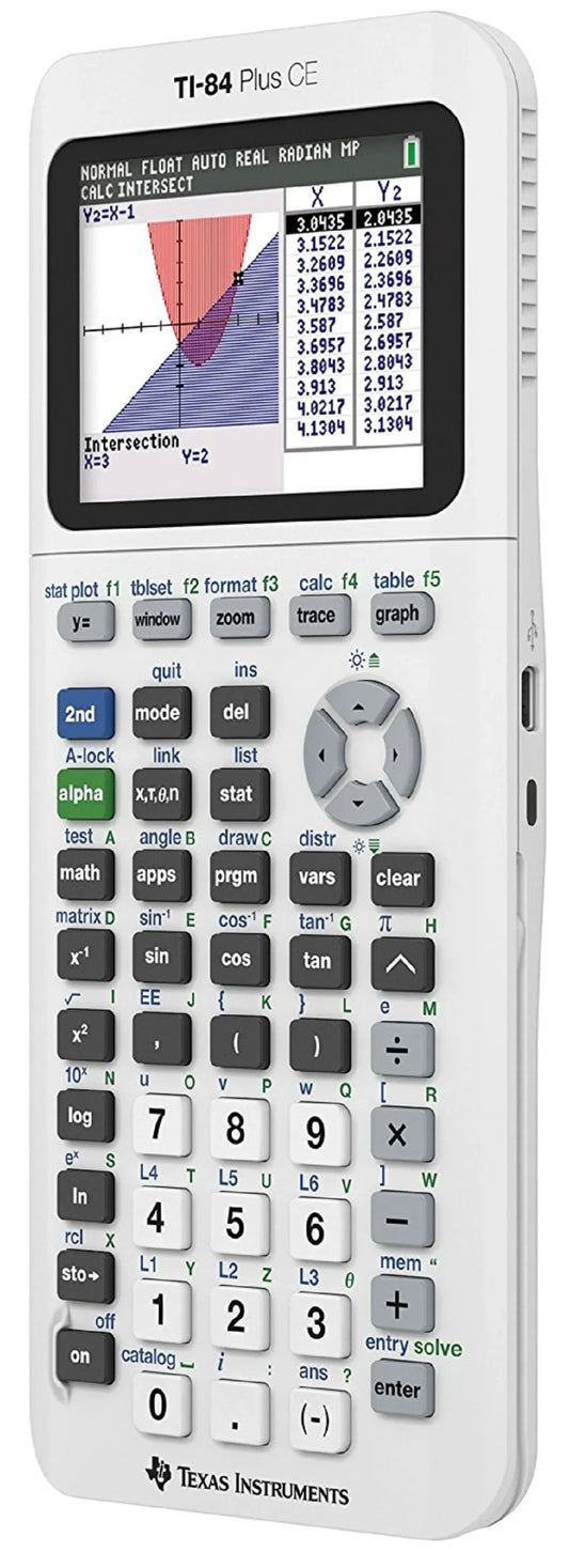 Texas Instruments TI - 84 Plus CE Graphing Calculator, White