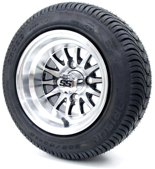 Golf Cart Wheels and Tires - 10" Medusa SS & (205/50 - 10 or 205/65 - 10) - Set of 4