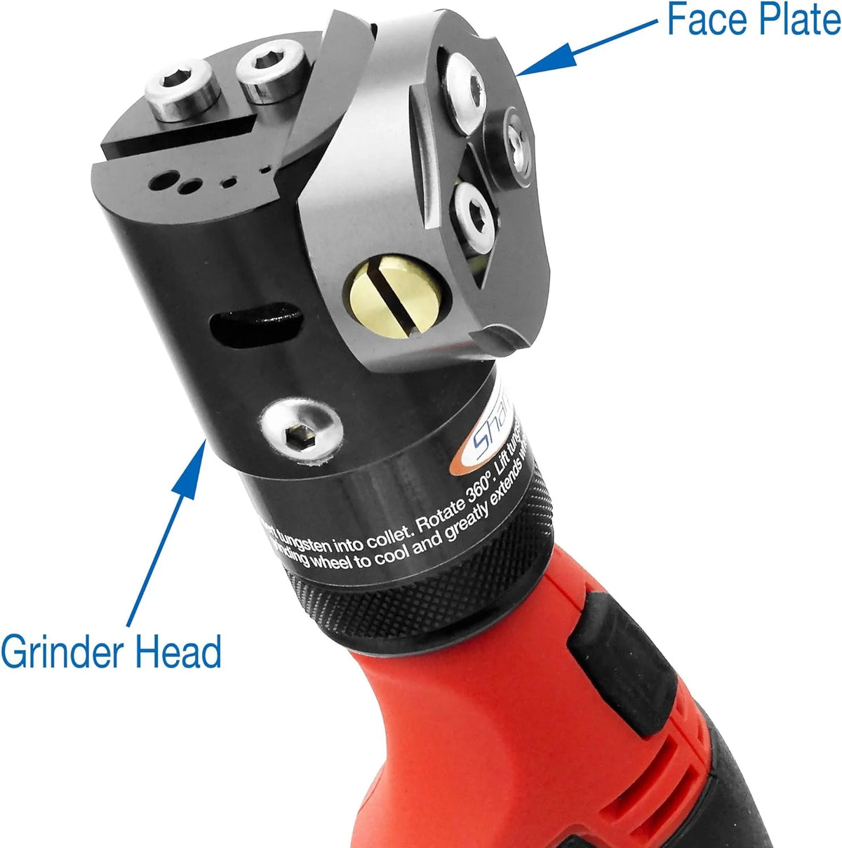 DXCL Hand-Held Cordless Tungsten Sharpener Grinder, Adjustable 15°- 45°, Diamond Ground Tapers (Auburn Red/Auburn R