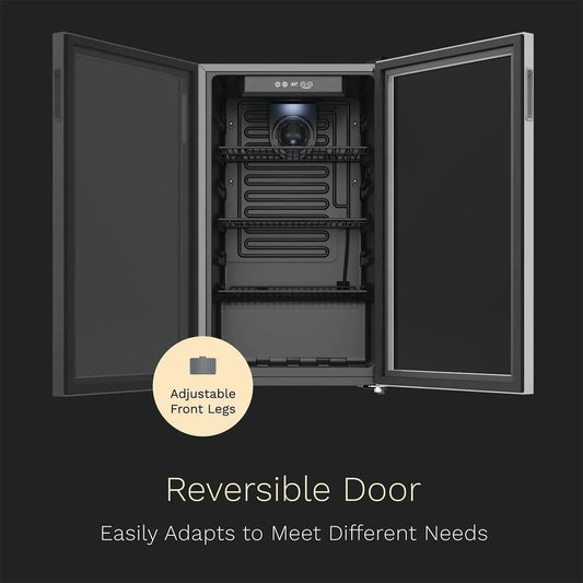 hOmeLabs Beverage Refrigerator and Cooler - 120 Can Mini Fridge with Glass Door for Soda Beer or Wine