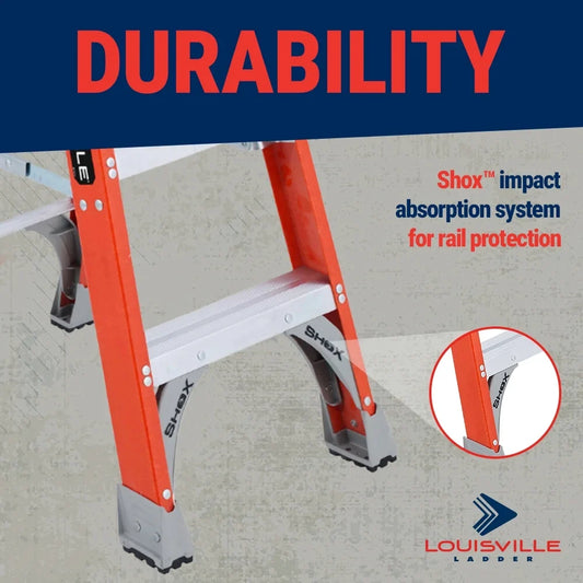 Louisville Ladder 12 - Foot Fiberglass Step Ladder, 300 - Pound Load Capacity, Type IA, FS1512