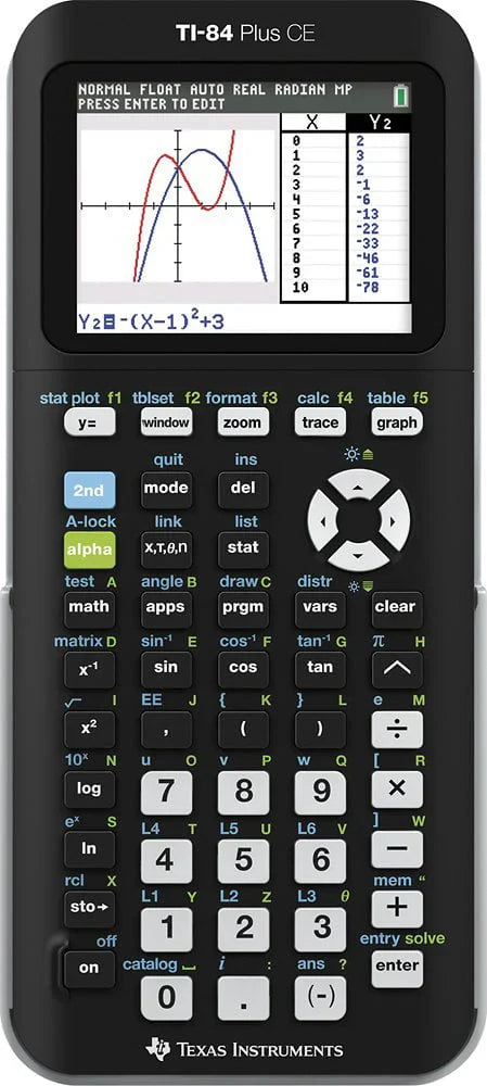 Texas Instruments TI - 84 Plus CE Graphing Calculator, Matte Black