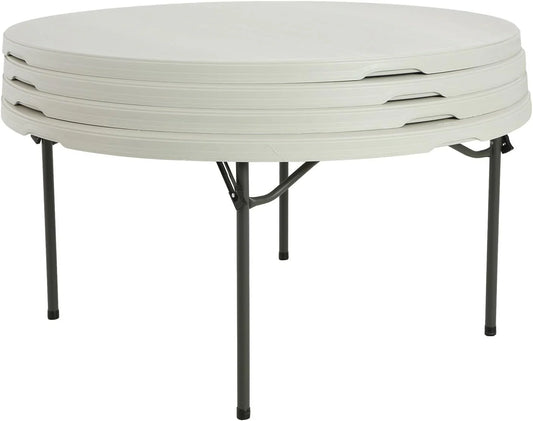 Lifetime 5' Round Folding Table (4 Pack), Commercial Grade, White