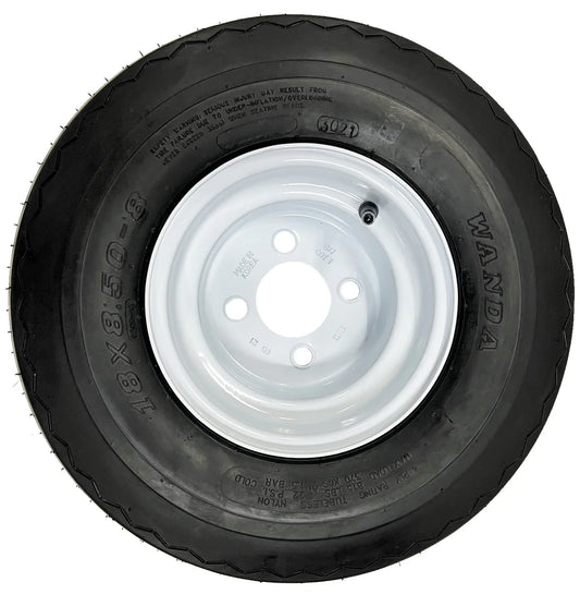4 - Pk Golf Cart Tire Rim Mounted 18 - 850 - 8 18X8.50 - 8 18 x 8.5 x 8 White 4 Lug Hole