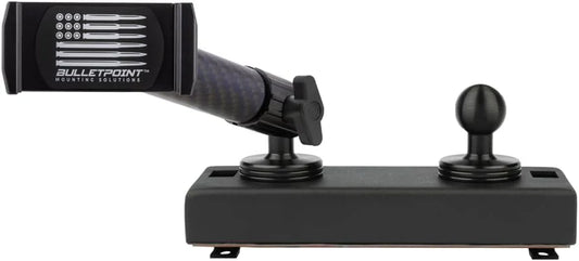 Dash Mount Cell Phone Holder RAM Truck Compatible (2019+ 1500, 2500, 3500 and TRX) with 20mm Ball Mount - Compatible with iPhone and Android Smartphones (Dual Ball with 2 Phone Holders)