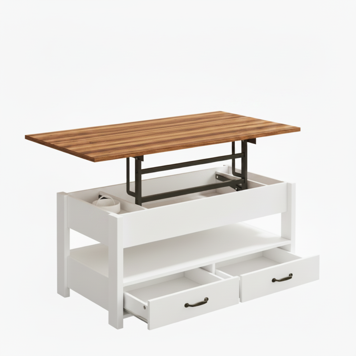 Honey Brown Lift Top Coffee Table With Drawers