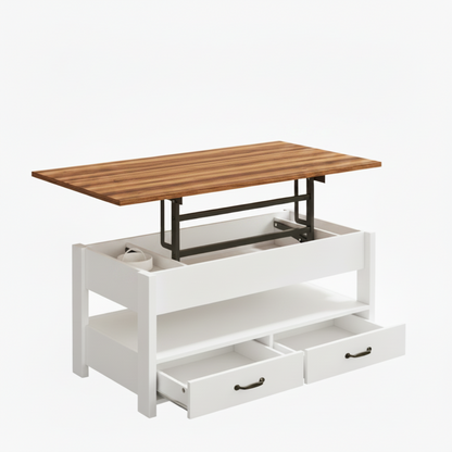 Honey Brown Lift Top Coffee Table With Drawers