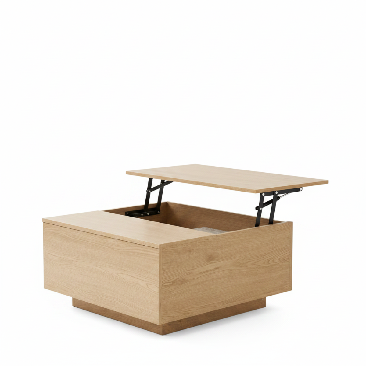 Natural Square Lift Top Coffee Table Hidden Storage